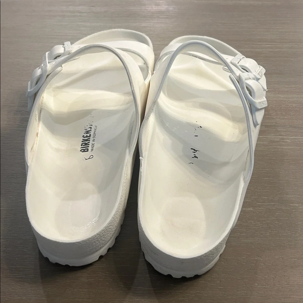 White‎ Birkenstock Double Strap Sandals